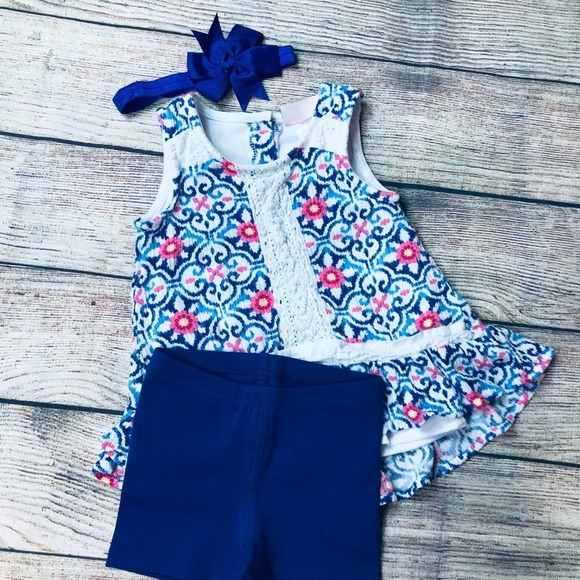 Little Lass TankDress 12m+Primary Shorts